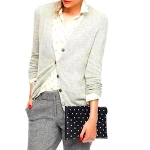 J.Crew INVITATION CLUTCH BAG POLKA DOT BLACK CHAIN SHOULDER BAG